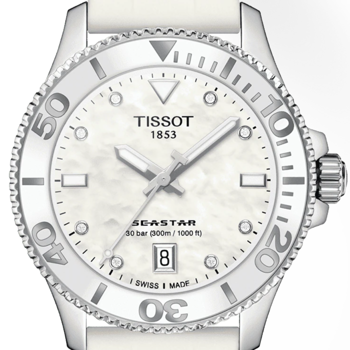 TISSOT, T-Sport Seastar 1000 White Watch, 36mm - immagine 2