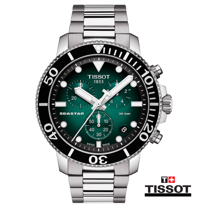 TISSOT Seastar 1000 Quarz, Chronograph, Green, T1204171109101