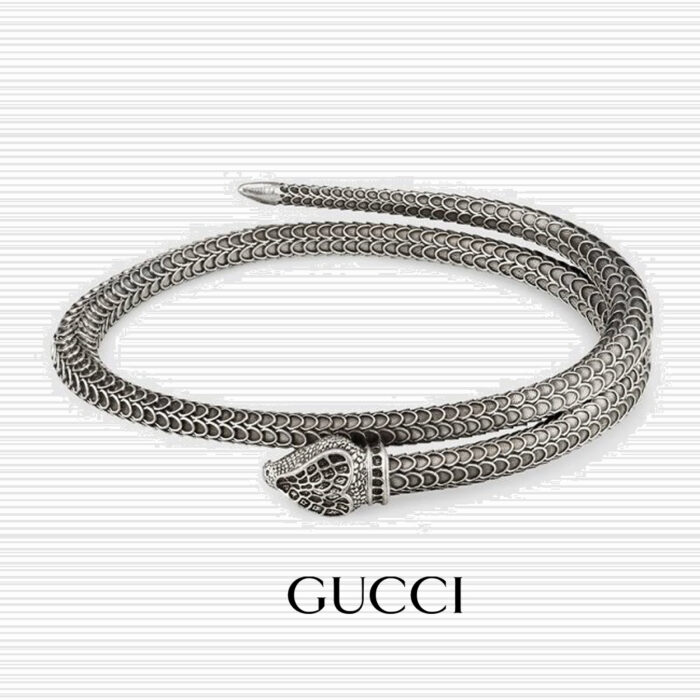 Gucci Sterling Garden Hinged Snake Bangle - immagine 2