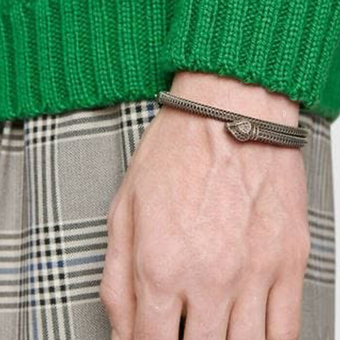 Gucci Sterling Garden Hinged Snake Bangle - immagine 4