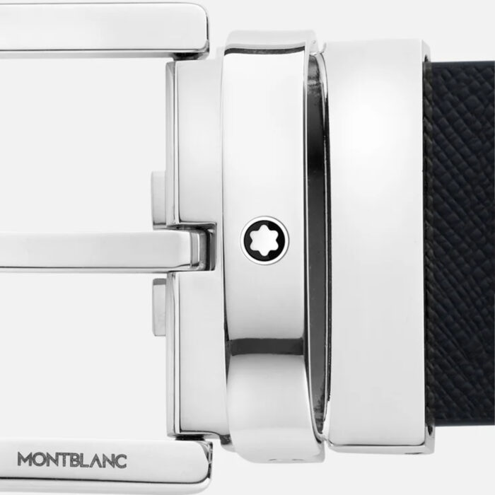 MONTBLANC Cintura revesibile Fibbia acciaio logo, 131176 - immagine 3