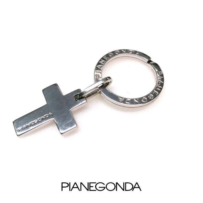 PIANEGONDA Portachiave argento, croce con logo