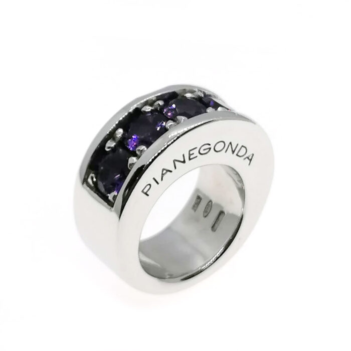 PIANEGONDA Anello argento e 5 Ametiste - immagine 5
