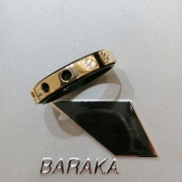 Barakà Anello Oro giallo e ceramica nera, AN2114 - immagine 5