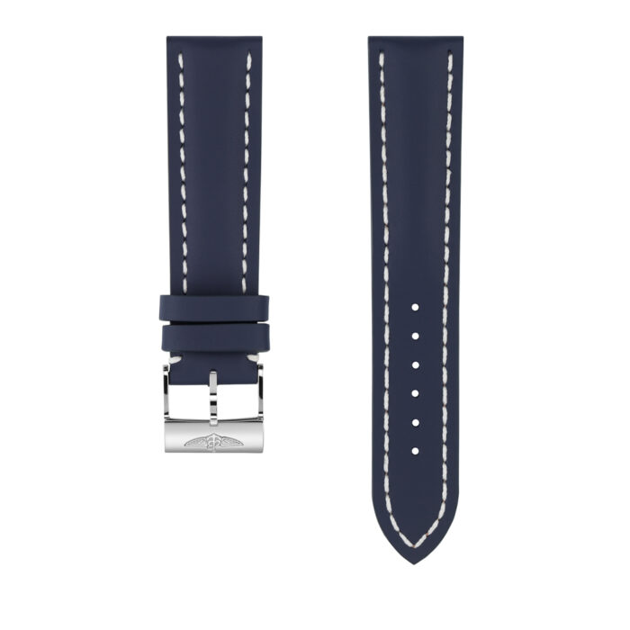 Breitling Cinturino impunturato Pelle barenia Blu, 24-20 - immagine 4