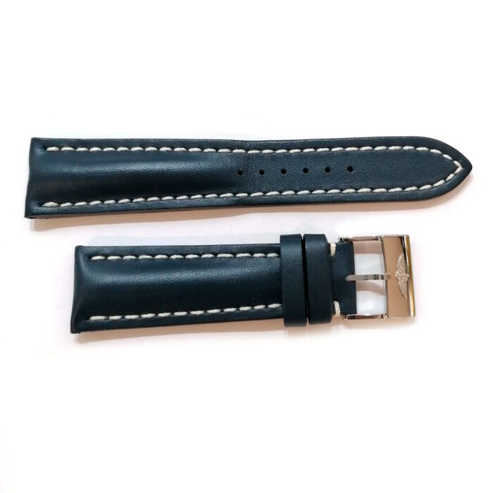 Breitling Cinturino impunturato Pelle barenia Blu, 24-20 - immagine 2