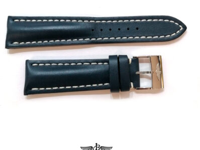Breitling Cinturino impunturato Pelle barenia Blu, 22-20
