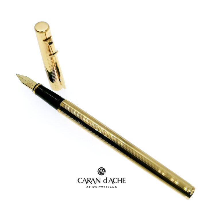 Caran D'Ache Stilografica Gold Plated, pennino oro M