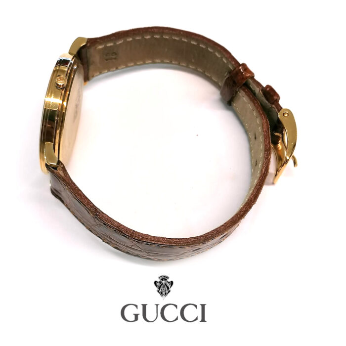 Gucci Heritage Classic cassa oro giallo 18K, 33mm - immagine 5