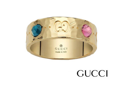 Gucci Anello oro giallo con gemme, mis.12