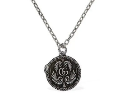 Gucci Collana GG Marmont Garden, Argento brunito