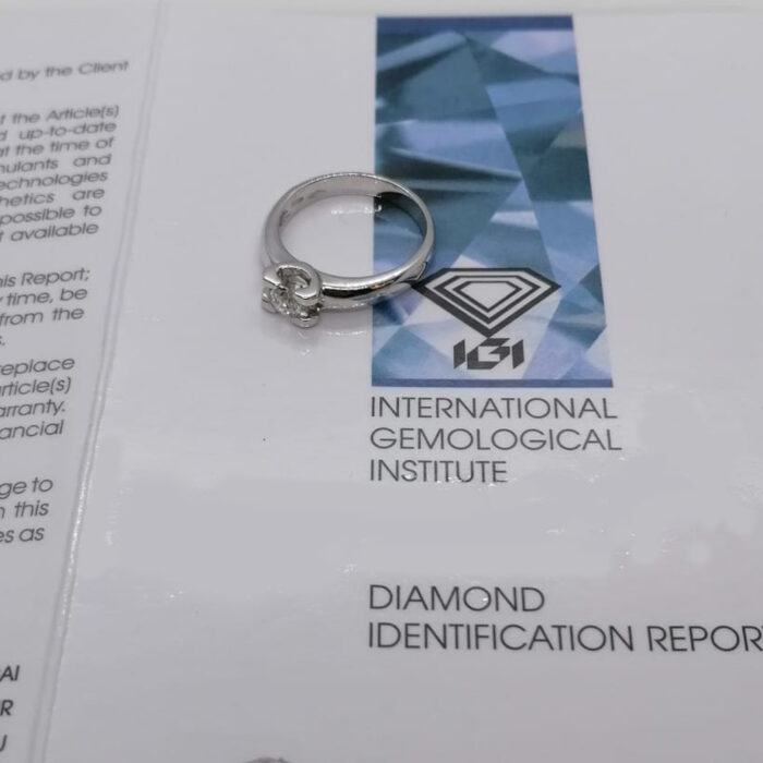 IGI Anello Diamante naturale Ct 0,30 D VVS2 - immagine 4