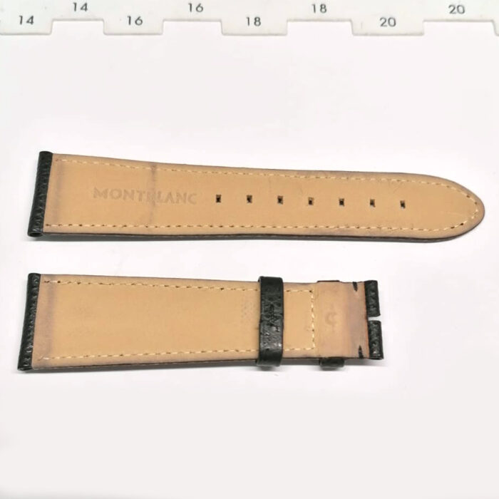 Montblanc Cinturino pelle nero, 22 / 18 - immagine 2