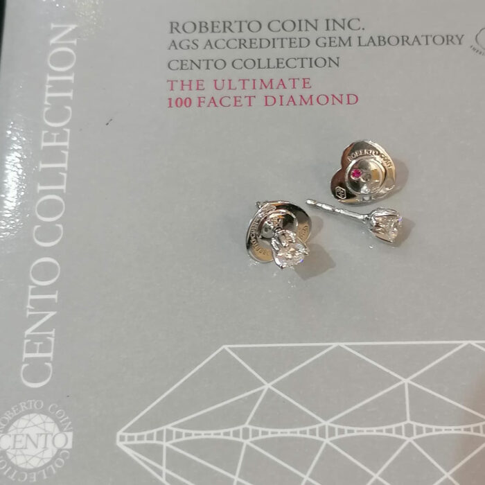 ROBERTO COIN Earrings 18K Cento Diamonds 0.46ct, F VS1 - immagine 3