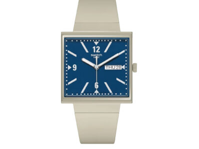 Swatch, Bioceramic "What If ?"  Beige / Blue, SO34T700