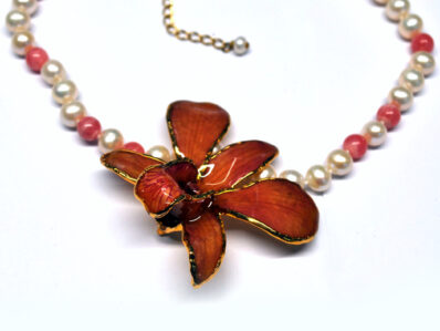 LIPPLUSL Pendente con grande Orchidea resinata