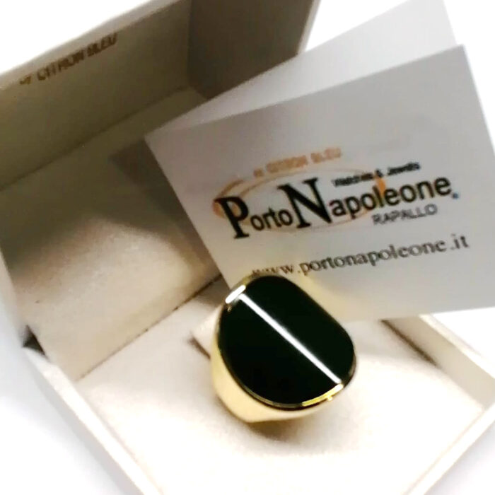 Anello Oro giallo 18K Avventurina verde, Vintage - immagine 5