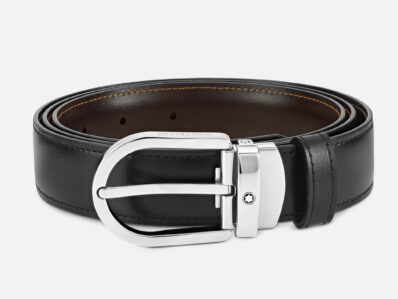 MONTBLANC Cintura revesibile Fibbia acciaio logo
