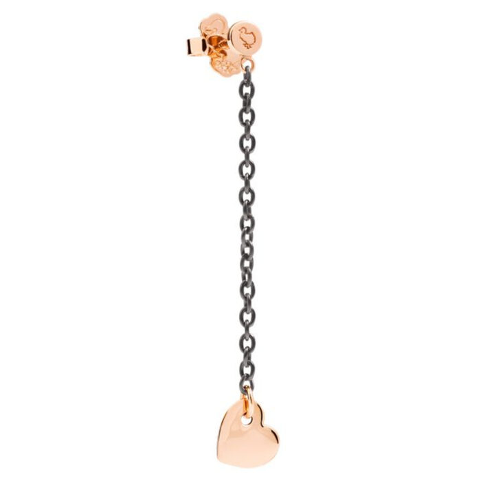 DODO mono orecchino Cuore Oro rosa 9K e titanio - immagine 2