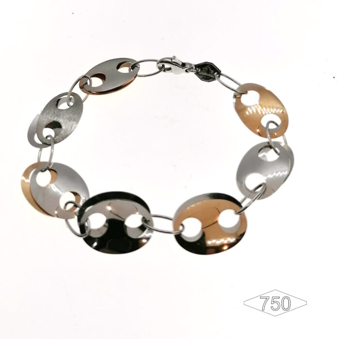 Bracciale Nodo Marino Oro bianco e rosa 18K