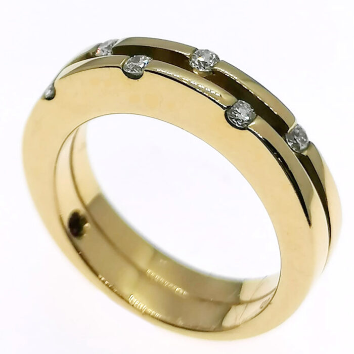 ROBERTO COIN Ring Parisienne 18K Gold & Diamonds 0,18 ADR212RI - immagine 2