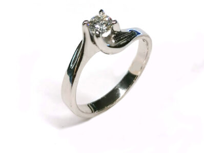 GIA Anello solitario Diamante Naturale Ct 0,25 G IF