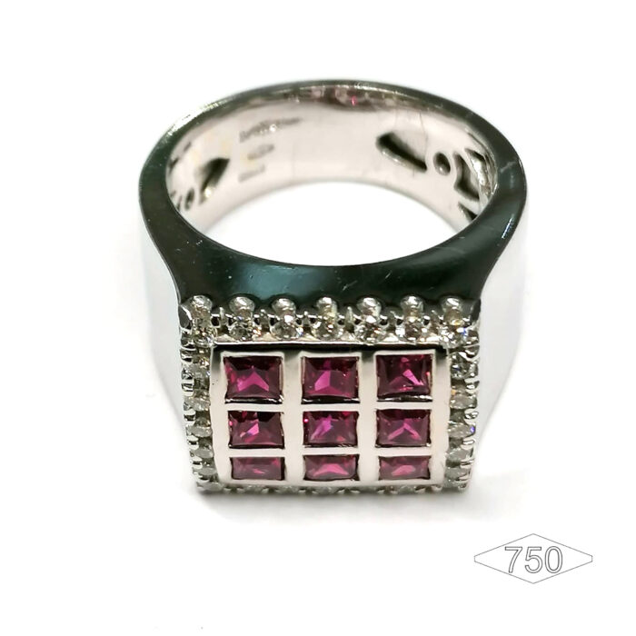 Anello Oro bianco & Rubini con Brillanti - immagine 5