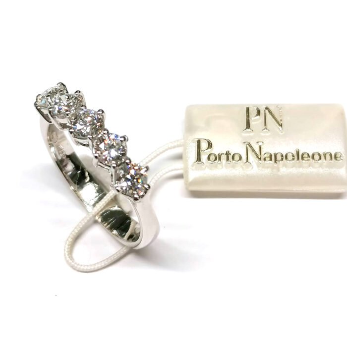 Anello riviera 5 brillanti Ct 1,02 G VVS - immagine 6