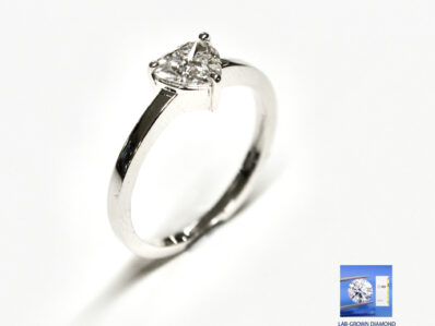 IGI Ring Lab_Grown Diamond 0.77ct, E VS1 Heart