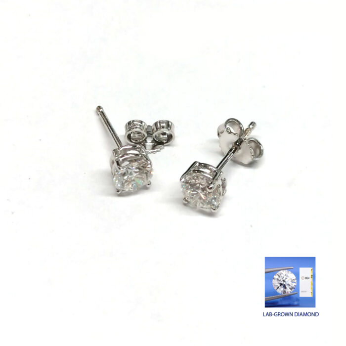 IGI Earrings Lab_Grown Diamonds 0,30ct, D VVS1