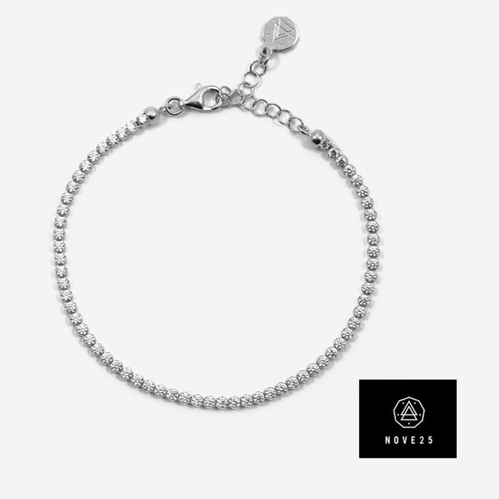 NOVE25 Bracciale Tennis zirconi bianchi