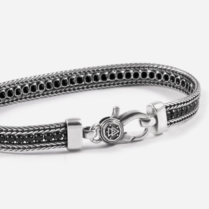 NOVE25 Bracciale tennis black FOXTAIL, 18cm - immagine 2