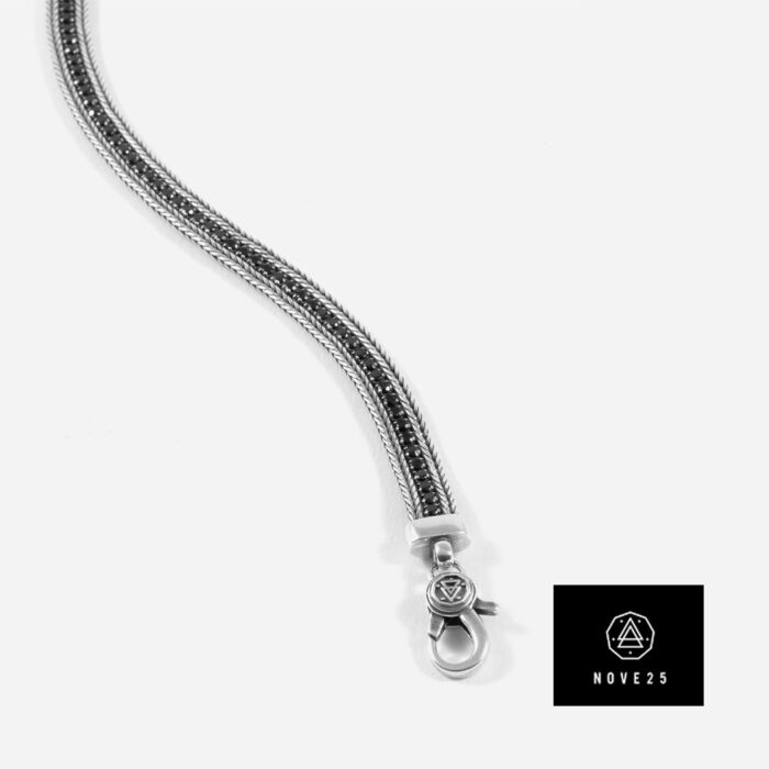 NOVE25 Bracciale tennis black FOXTAIL, 18cm