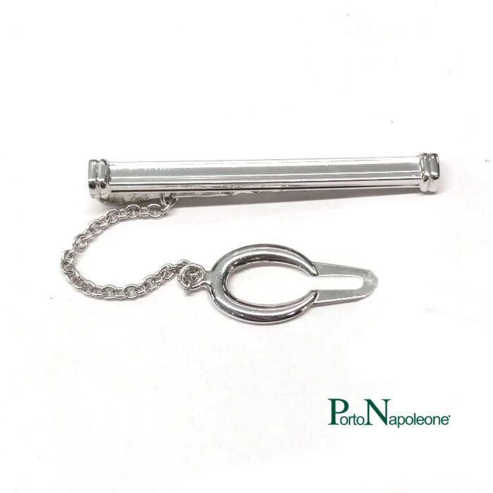 Fermacravatta Oro bianco 18K, lucido