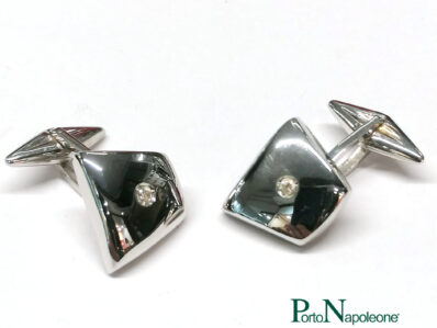 Gemelli Oro bianco 18K con Brillanti