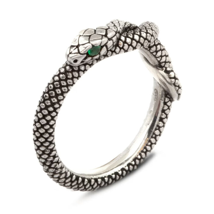 NOVE25 Anello serpente, argento, 15mis - immagine 2