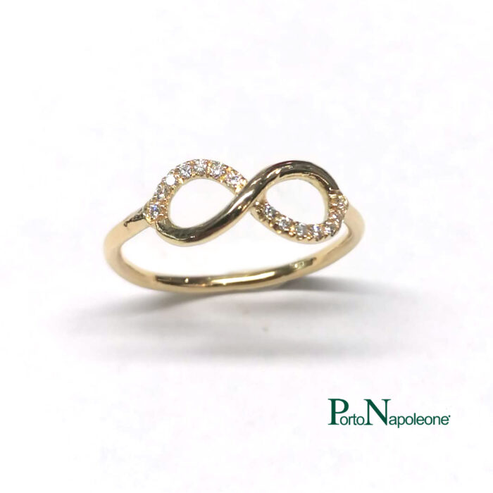 PN Anello "Infinito" oro giallo 18K & Diamanti