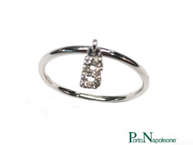 PN Anello "Lettera B" oro bianco 18K & Diamanti