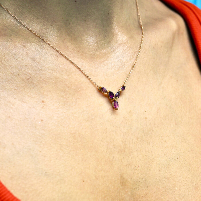 Collier Oro rosa 18K con Rubini "marquise" - immagine 7