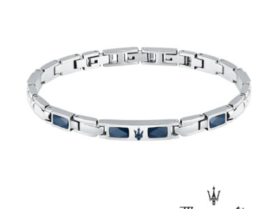 Maserati Bracciale acciaio e ceramica blu, JM224ATZ39