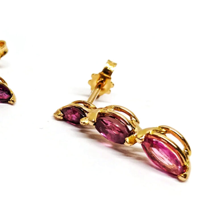 Orecchini Oro rosa 18K e Rubini "marquise" - immagine 3