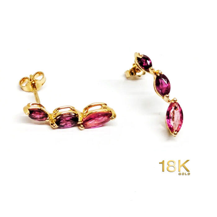 Orecchini Oro rosa 18K e Rubini "marquise"