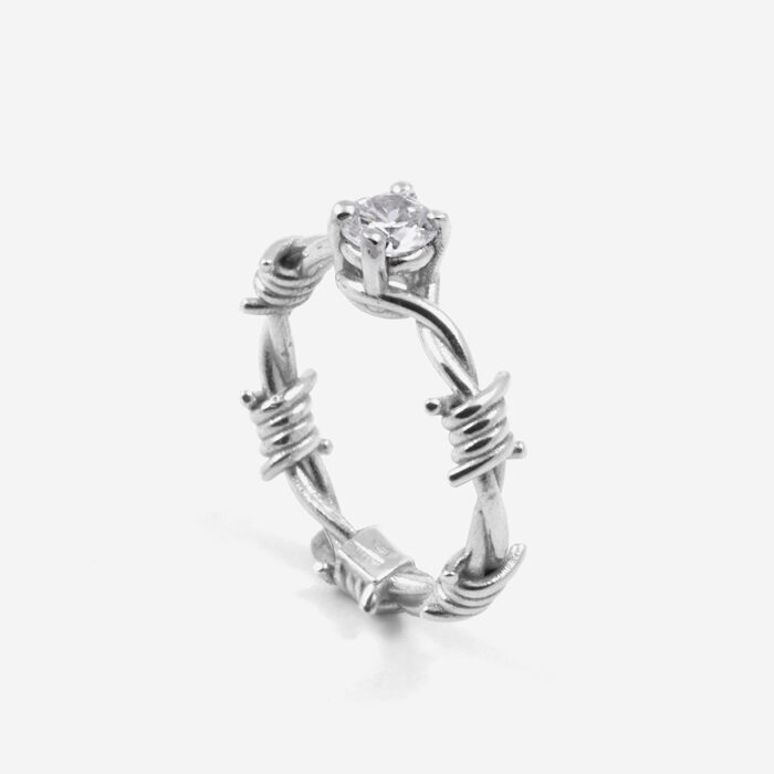 NOVE25 solitario arg. filo spinato Mis.14 - immagine 3