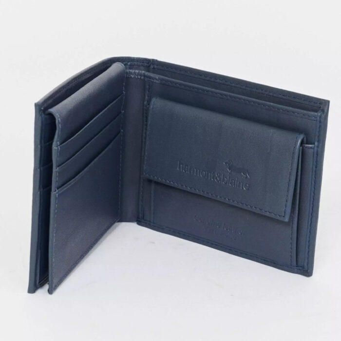 H&B Portafoglio grande pelle Blu con portamonete - immagine 3