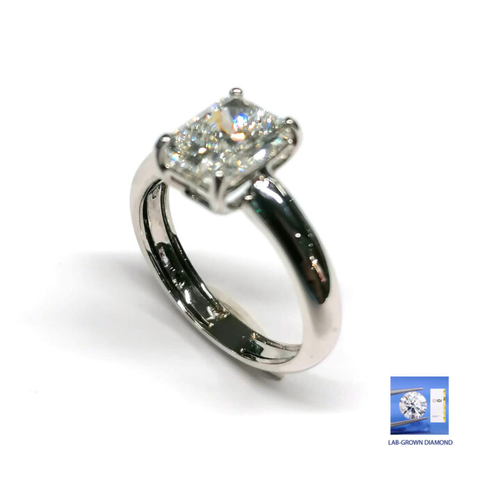 IGI Ring Lab_Grown Diamond 2.01ct, F VVS2 Radiant - immagine 10