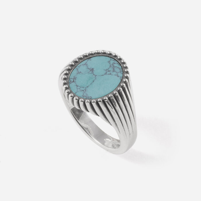 NOVE25 Anello chevalier Turchese , 24 mis - immagine 3