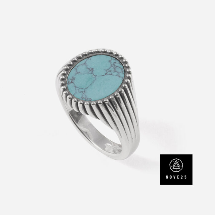 NOVE25 Anello chevalier Turchese , 24 mis