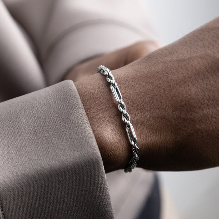 NOVE25 Bracciale  corda alternata, 22.0 mis - immagine 5