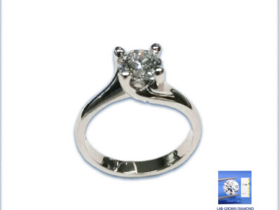 IGI Ring Lab_Grown Diamond 1.04ct, E VS1