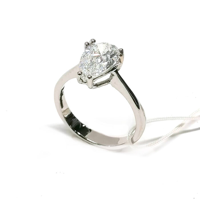 Ring Lab_Grown Diamond PEAR 2.01ct, E VS1, IGI - immagine 4